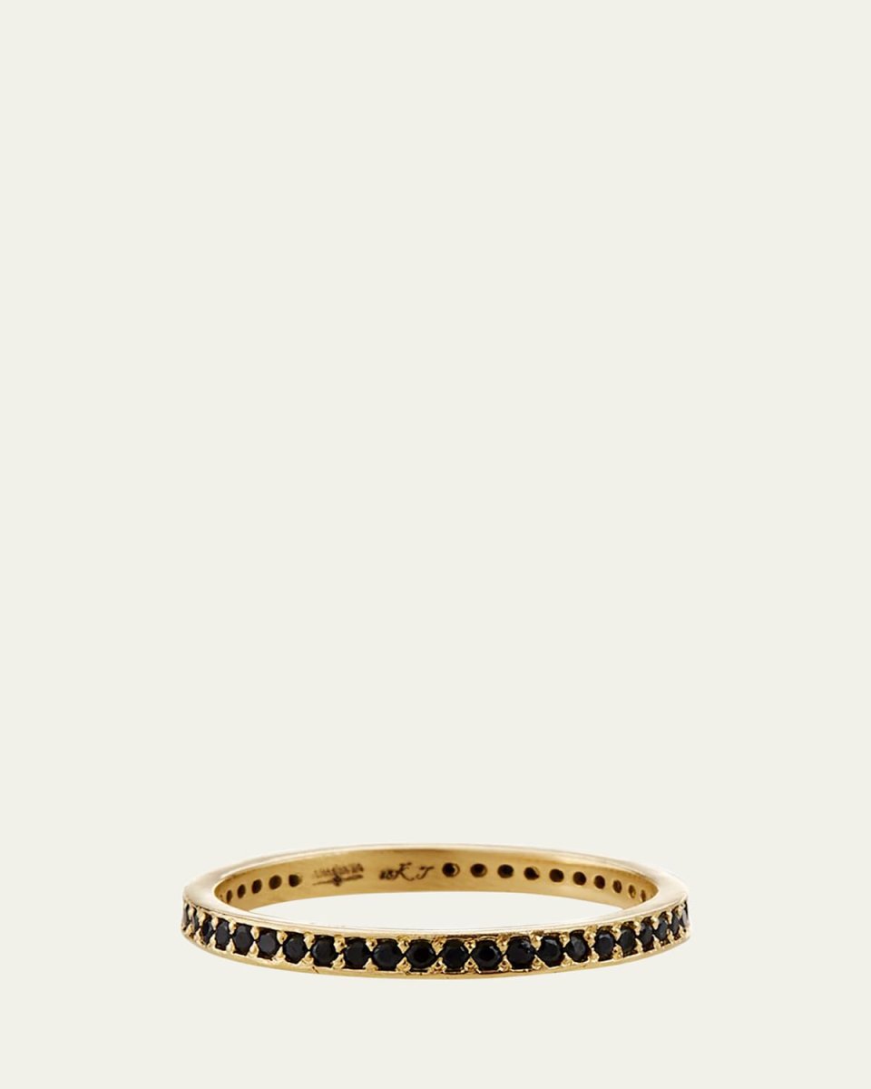 Old World 18k Black Sapphire Eternity Band Ring